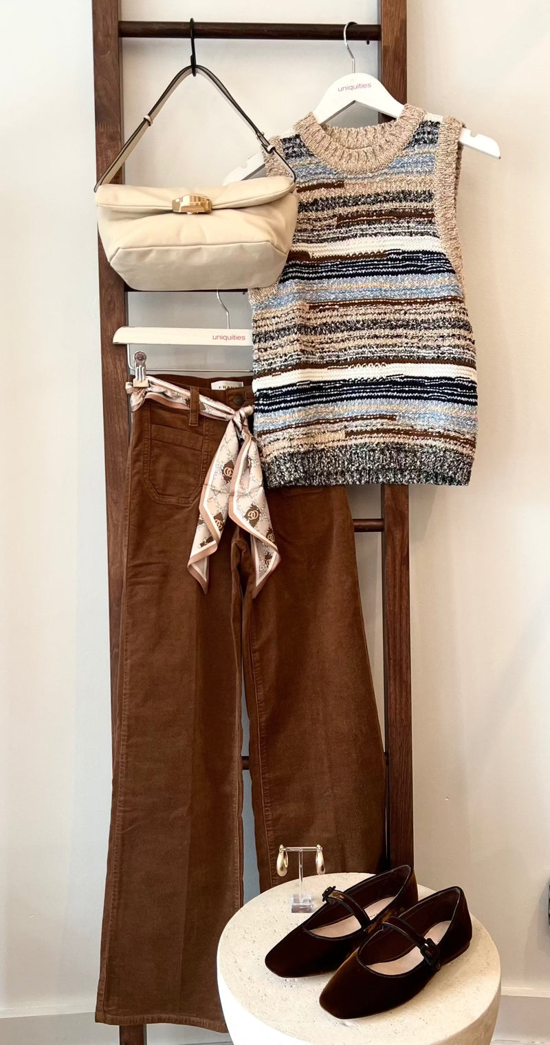 Skinny Silk Scarf Brown-Accessories-Uniquities