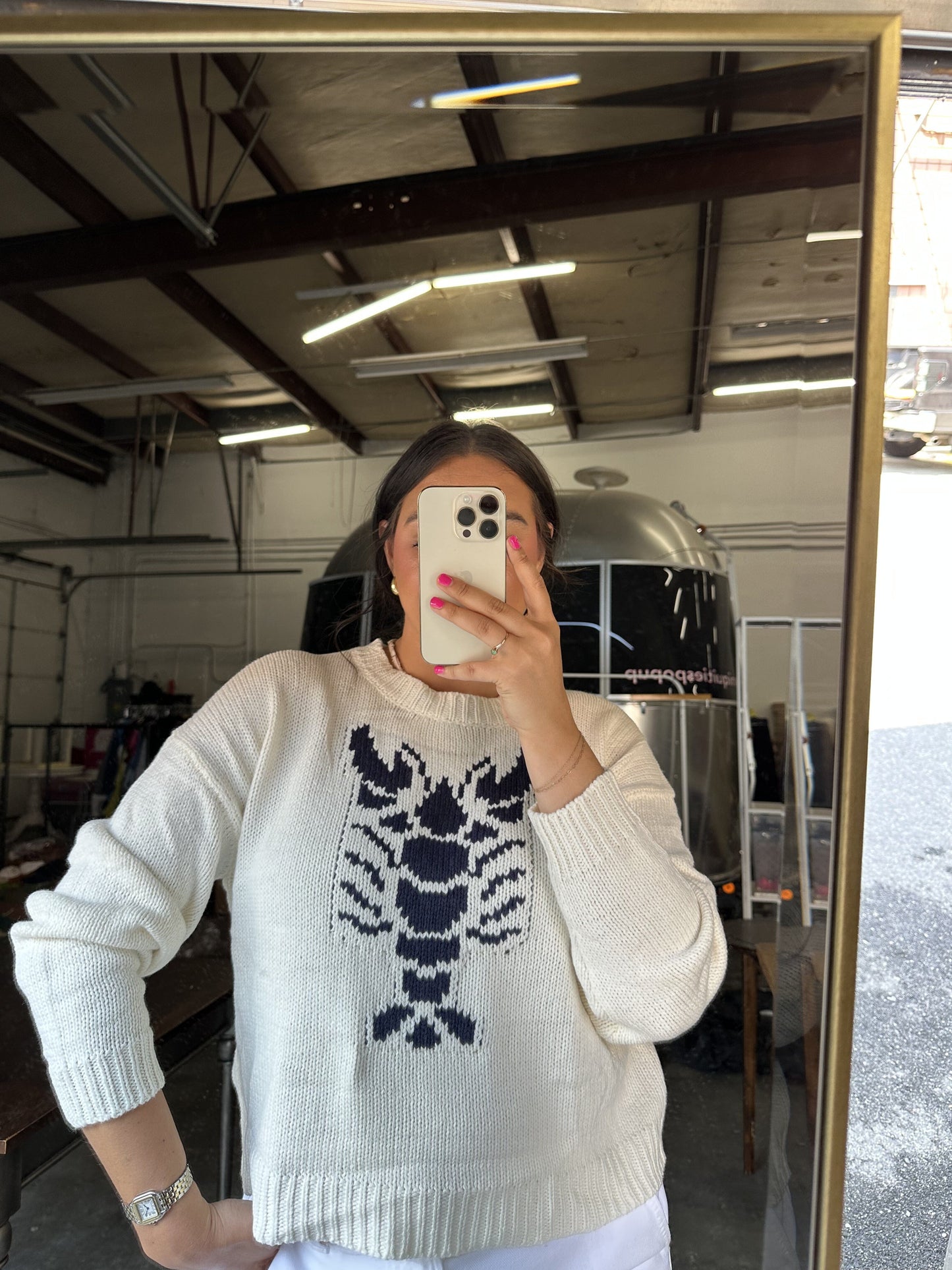 Cropped Lobster Sweater-Sweaters-Uniquities