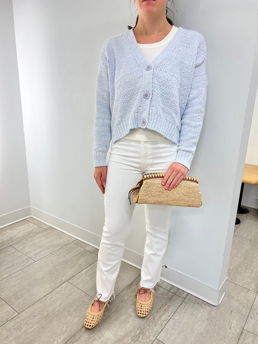 Solid Cropped V Neck Cardigan-Sweaters-Uniquities