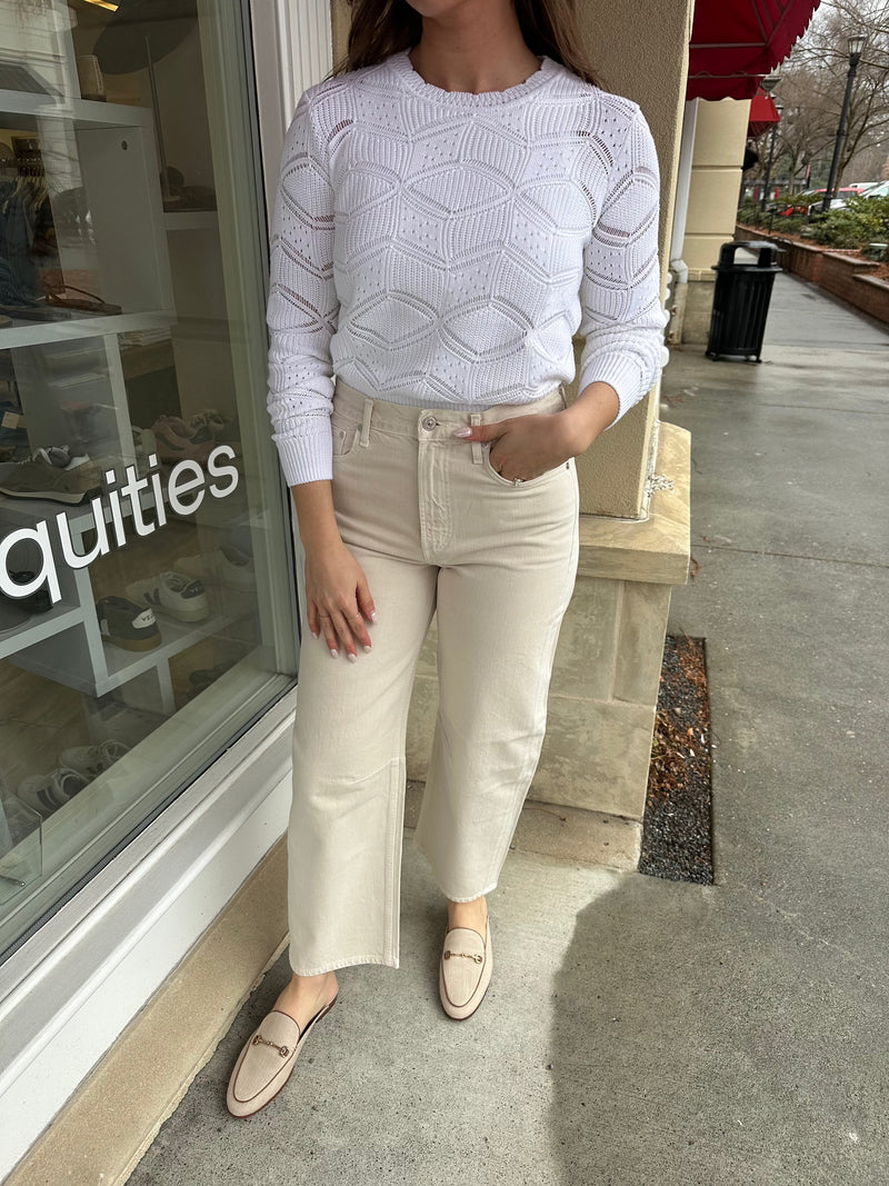 Fancy Shaker Stitch Crew-Sweaters-Uniquities