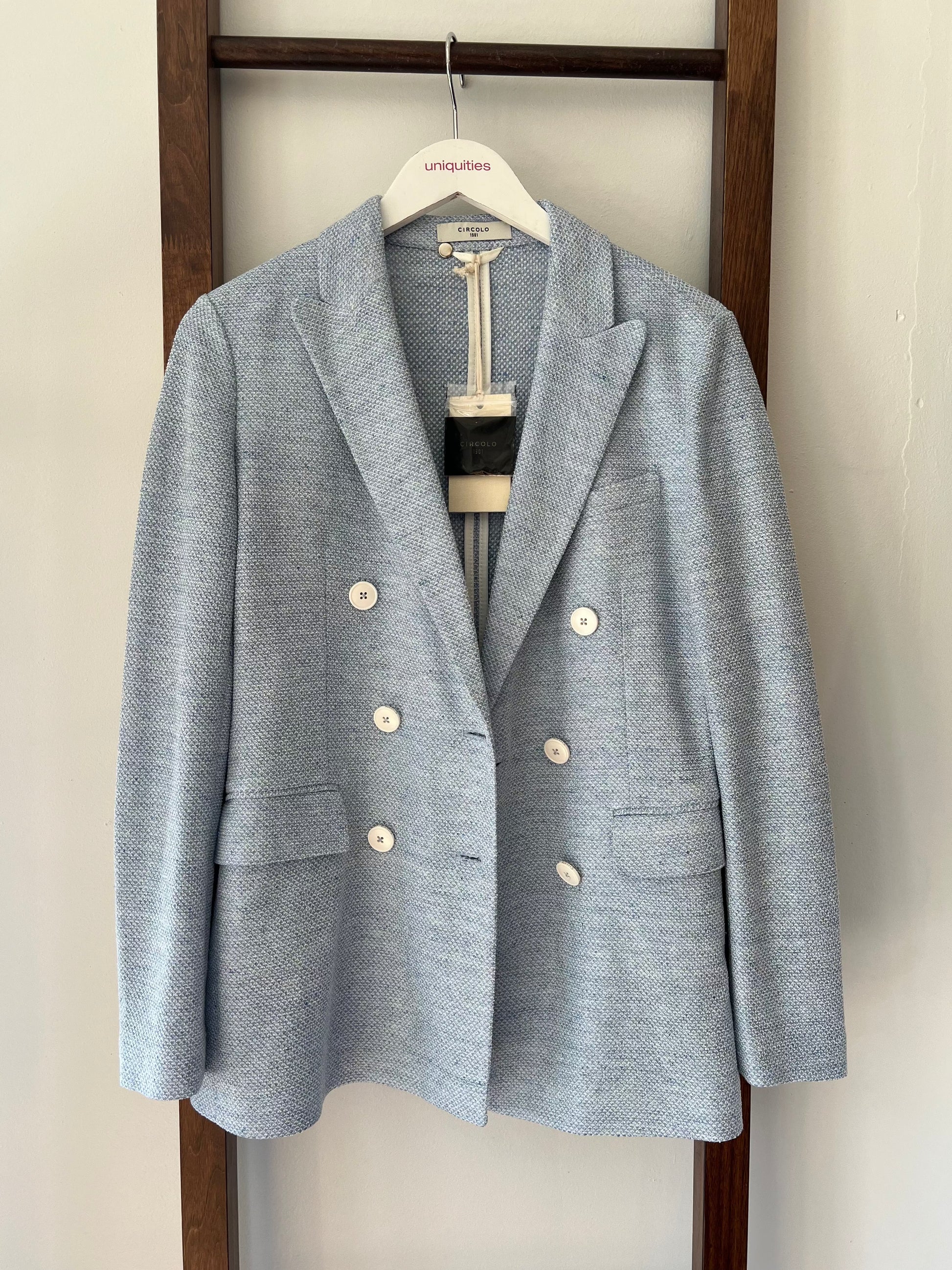 Double Breasted Linen Jacket-Jackets-Uniquities