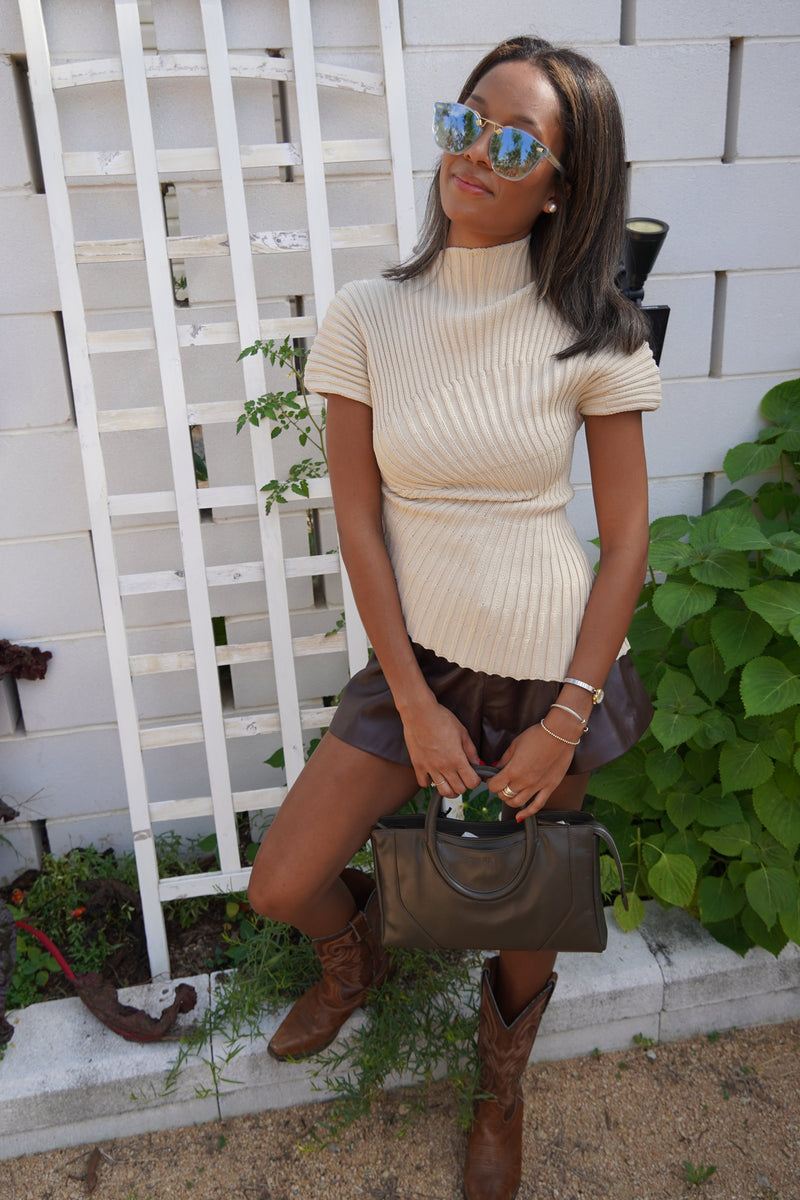 Josie Leather Shorts-Bottoms-Uniquities