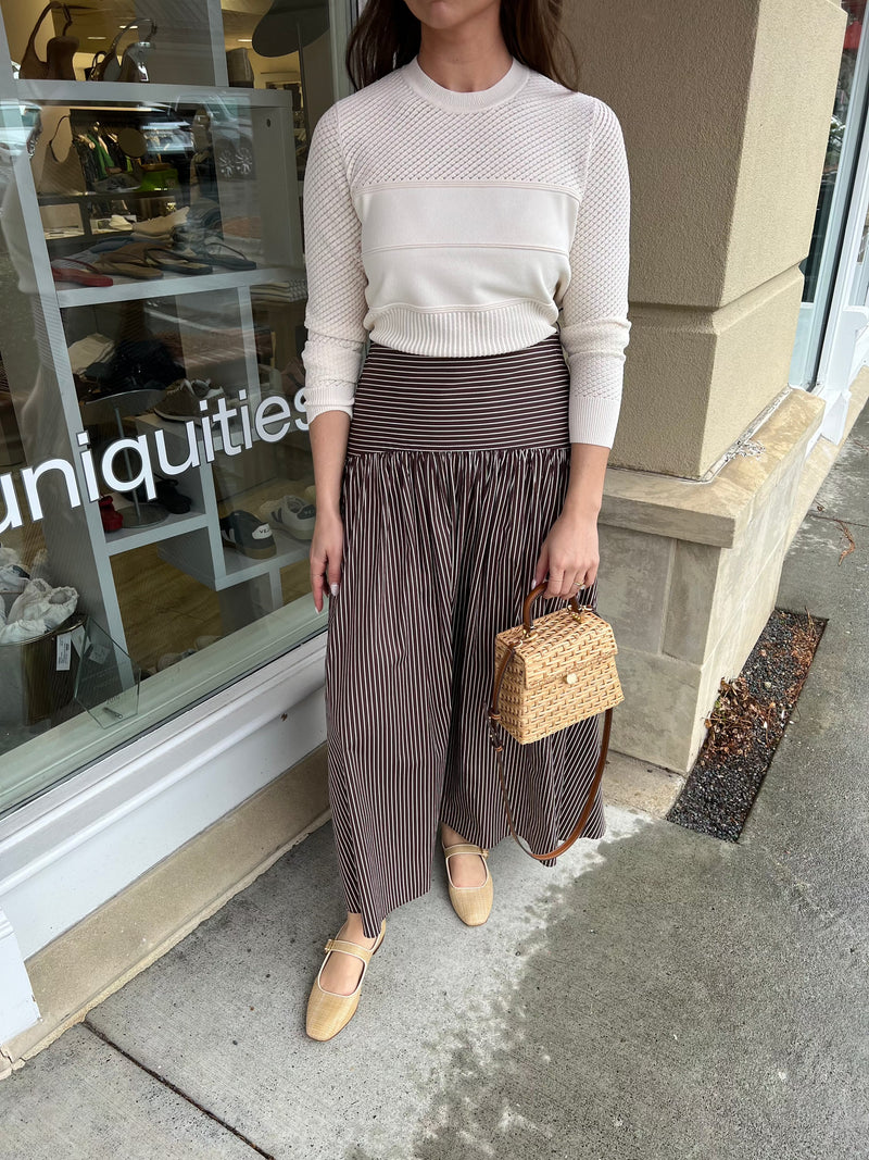 Mixed Stitch Shirttail Crew-Sweaters-Uniquities