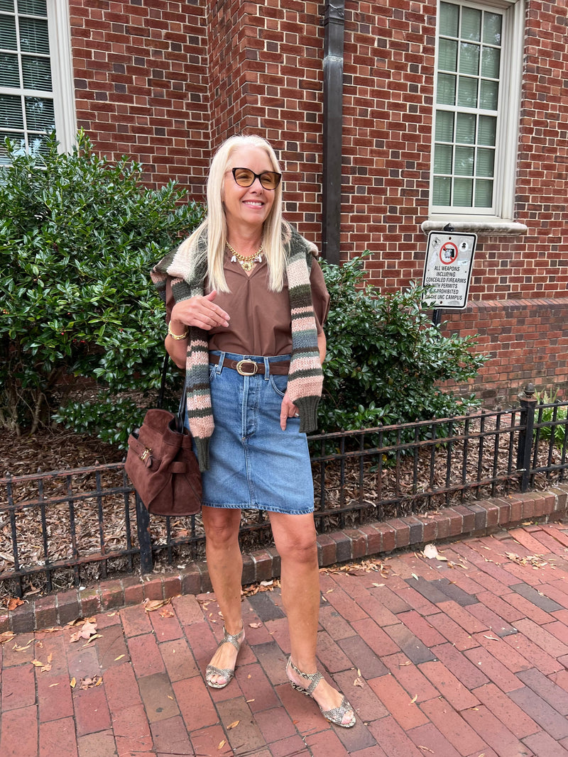 Etta Pencil Skirt-Denim-Uniquities