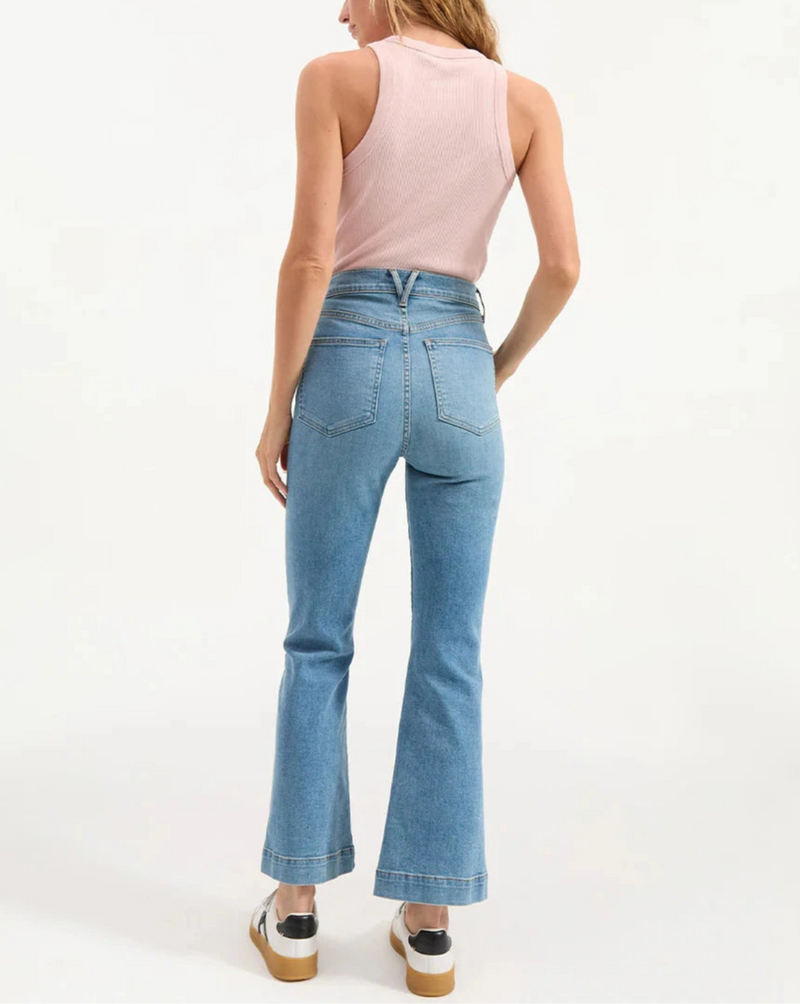 Carson High Rise Ankle Flare Jeans-Denim-Uniquities