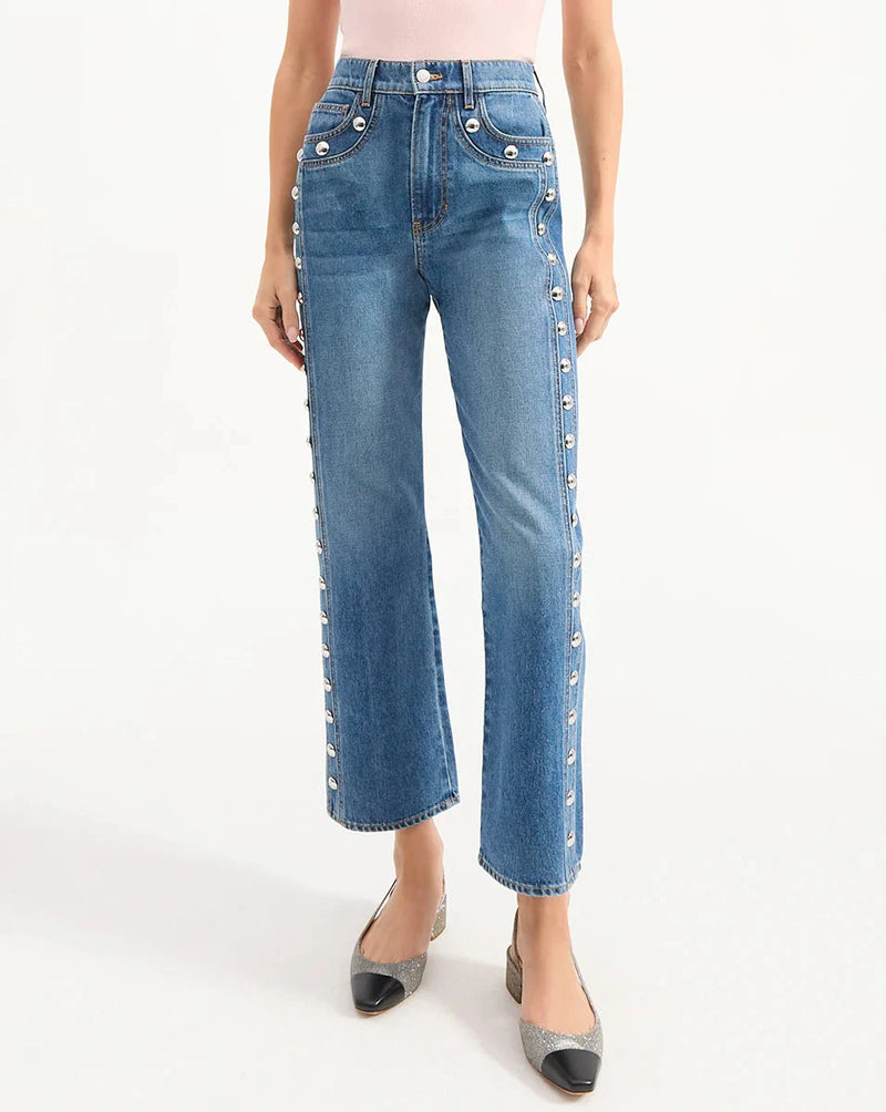 Dylan Ankle High Rise Straight Jeans-Denim-Uniquities