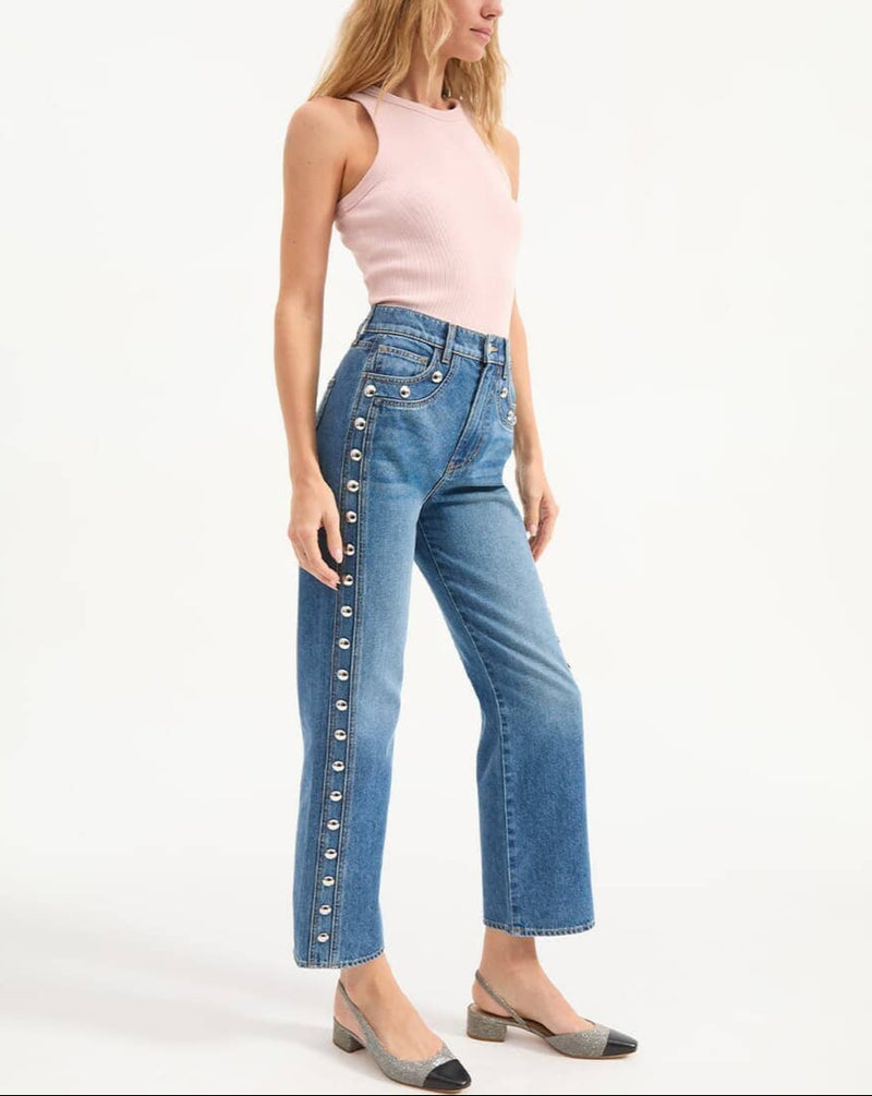 Dylan Ankle High Rise Straight Jeans-Denim-Uniquities