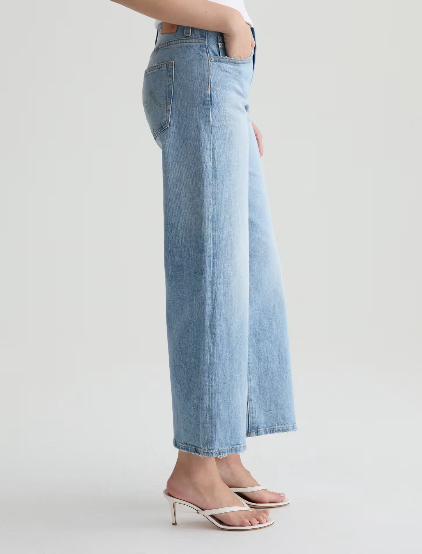 Saige Wide Leg Crop-Denim-Uniquities