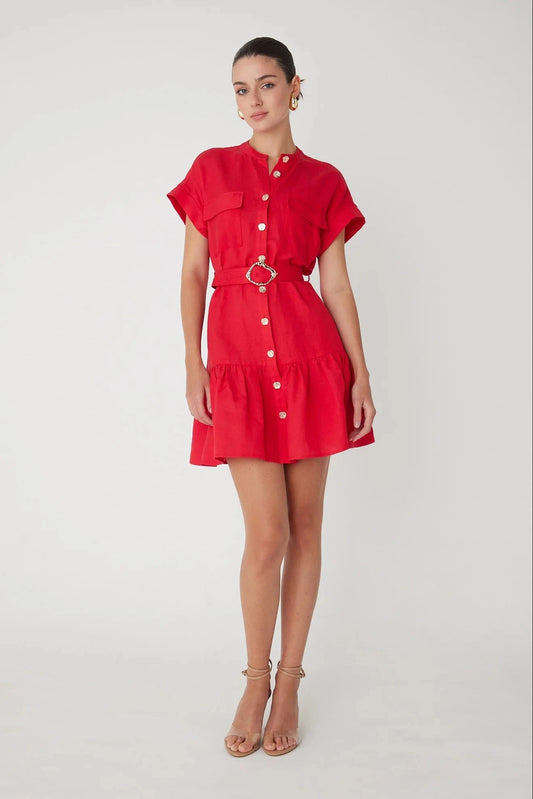 Albany Linen Dress-Dresses-Uniquities