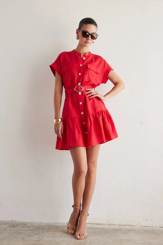 Albany Linen Dress-Dresses-Uniquities