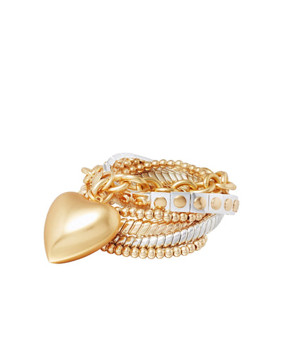 Puffy Heart Stack-Jewelry-Uniquities