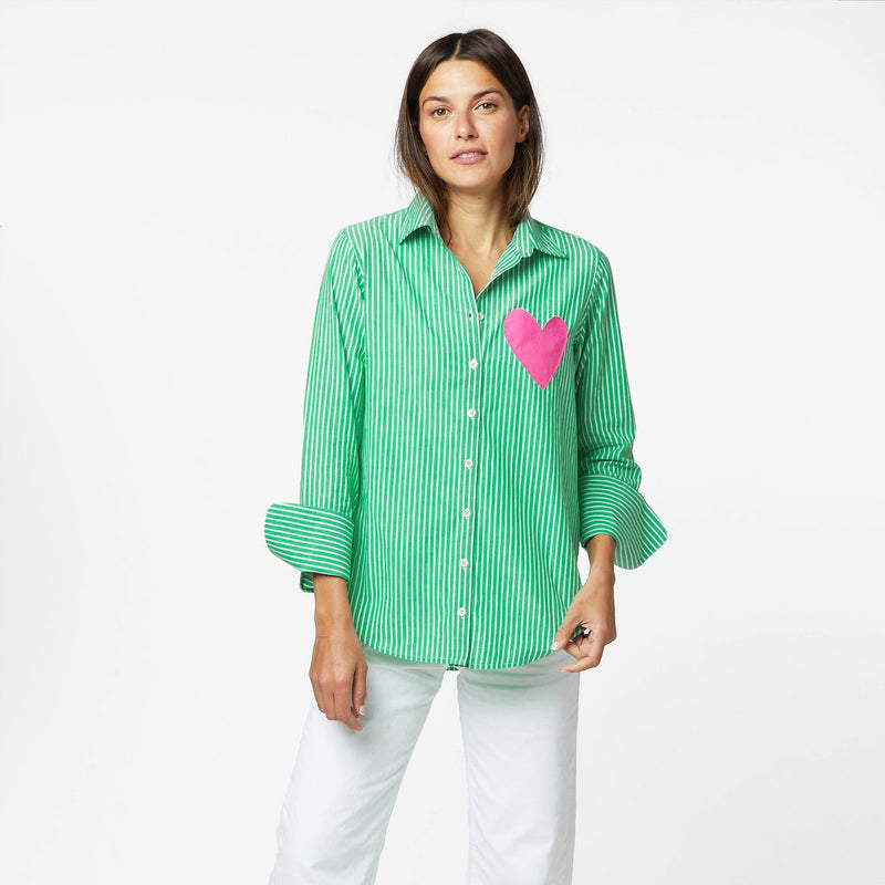 Mia Heart Patch Shirt-Tops/Blouses-Uniquities