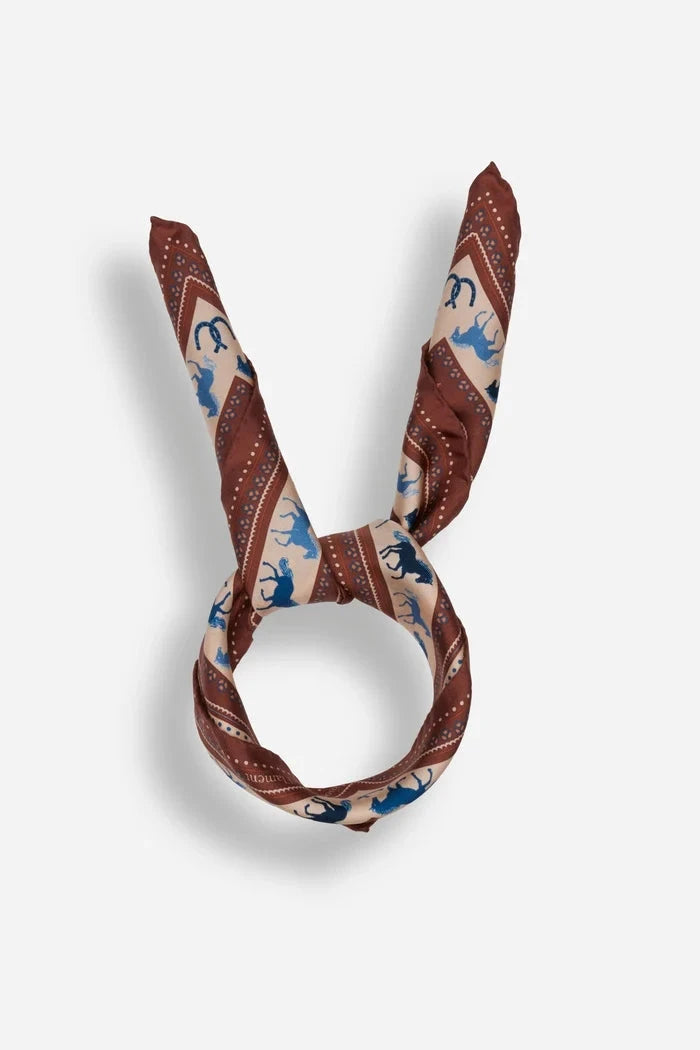 Small Silk Scarf Equestrian by Maison Lecomte - Image 2