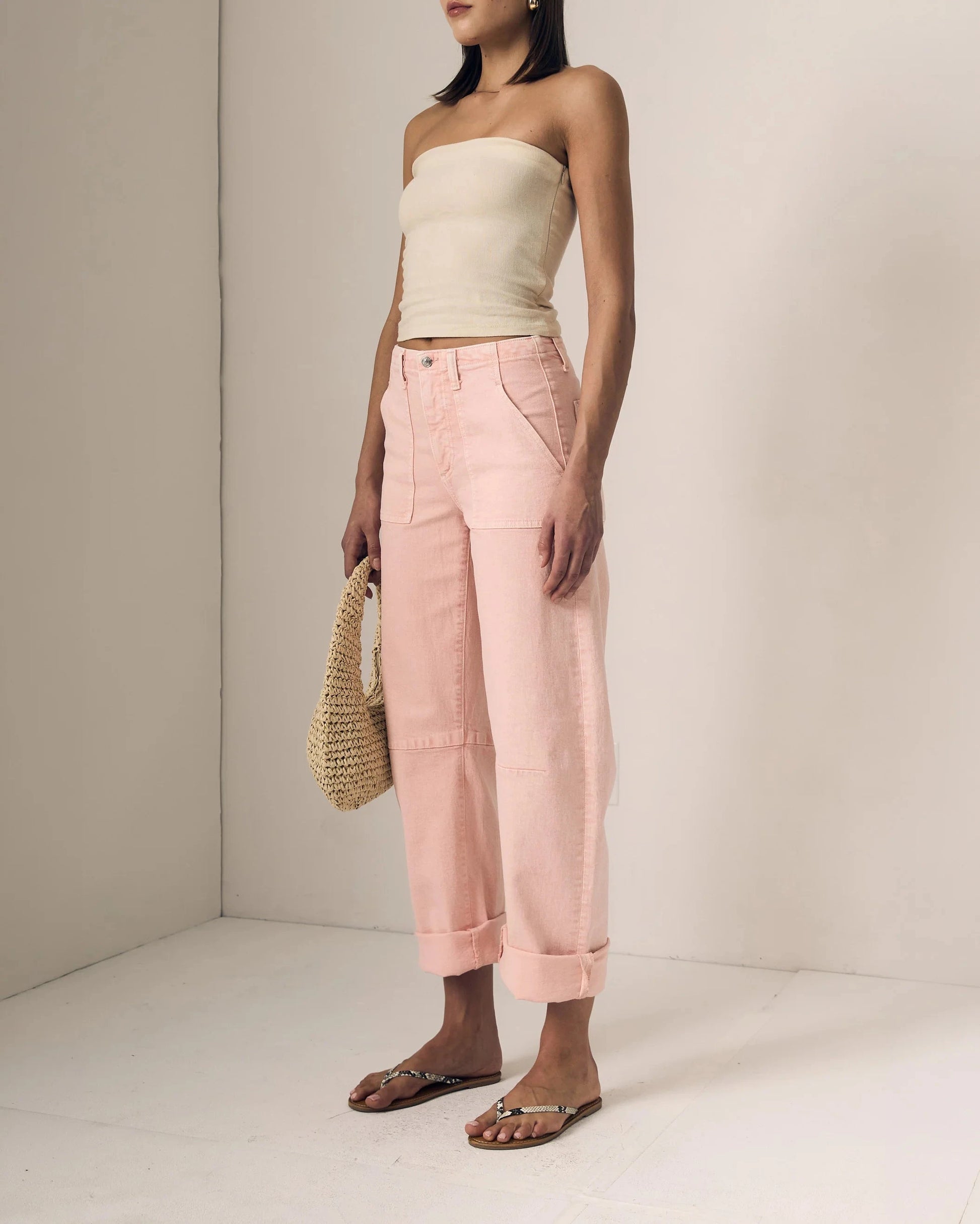 Utility Soft Barrel Jeans-Denim-Uniquities