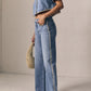 Crochet Trim Column Jean-Denim-Uniquities