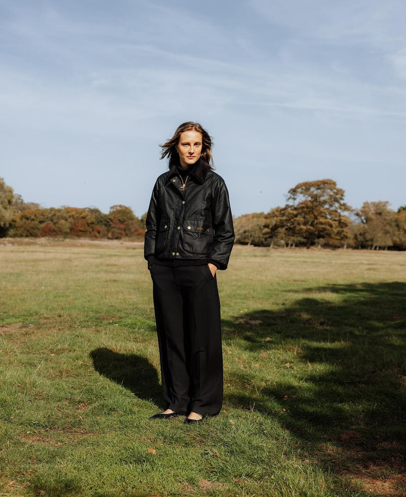 Cropped Beadnell Waxed Jacket-Jackets-Uniquities