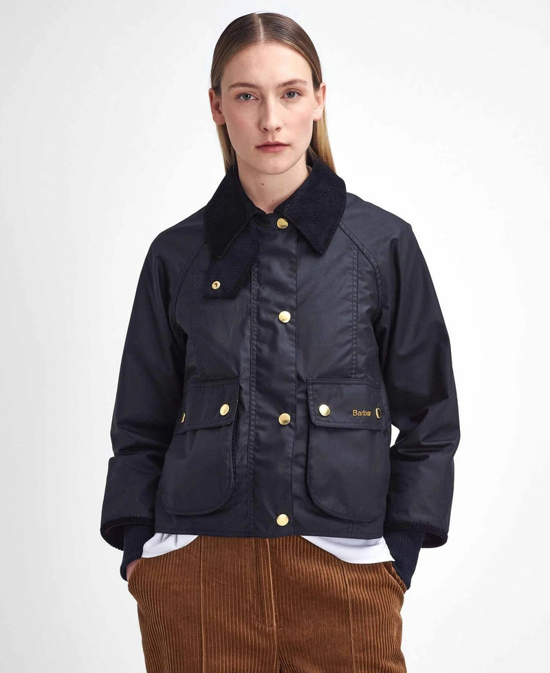 Cropped Beadnell Waxed Jacket-Jackets-Uniquities
