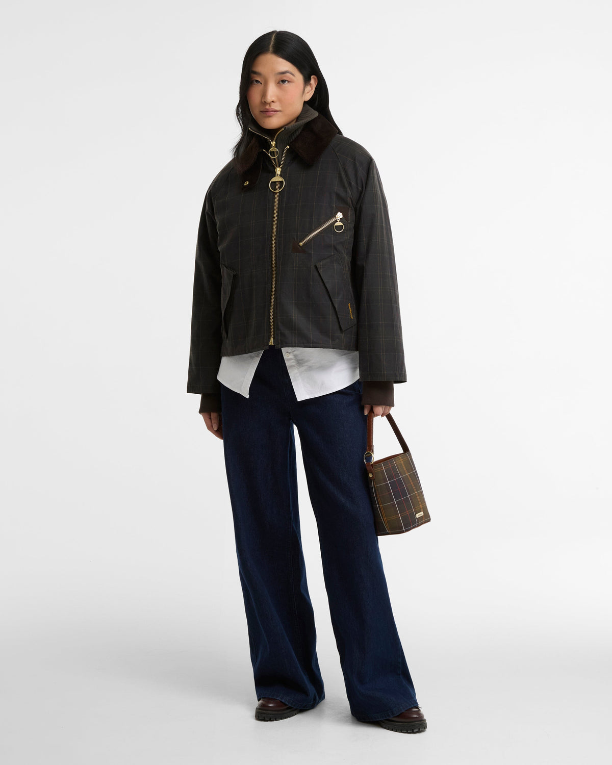 Arlene Checked Wax Jacket-Jackets-Uniquities