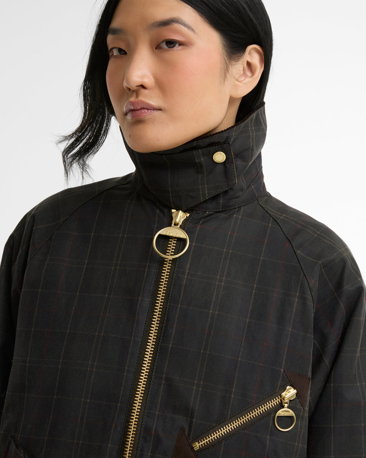 Arlene Checked Wax Jacket-Jackets-Uniquities