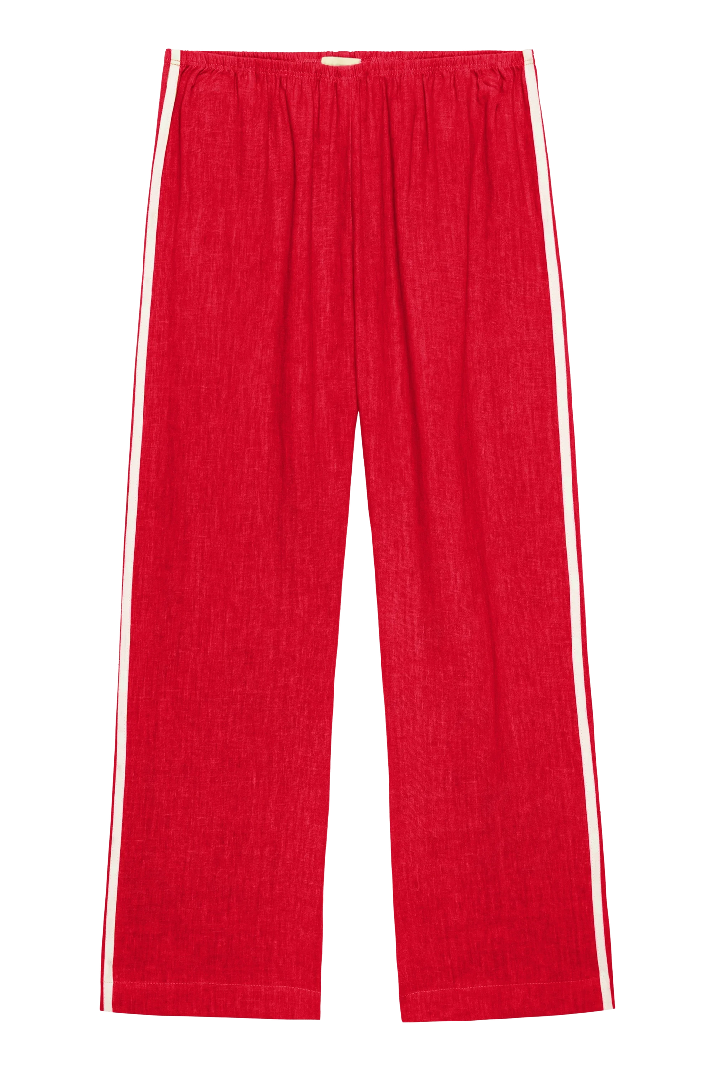 Linen Crop Racer Stripe Pant-Bottoms-Uniquities