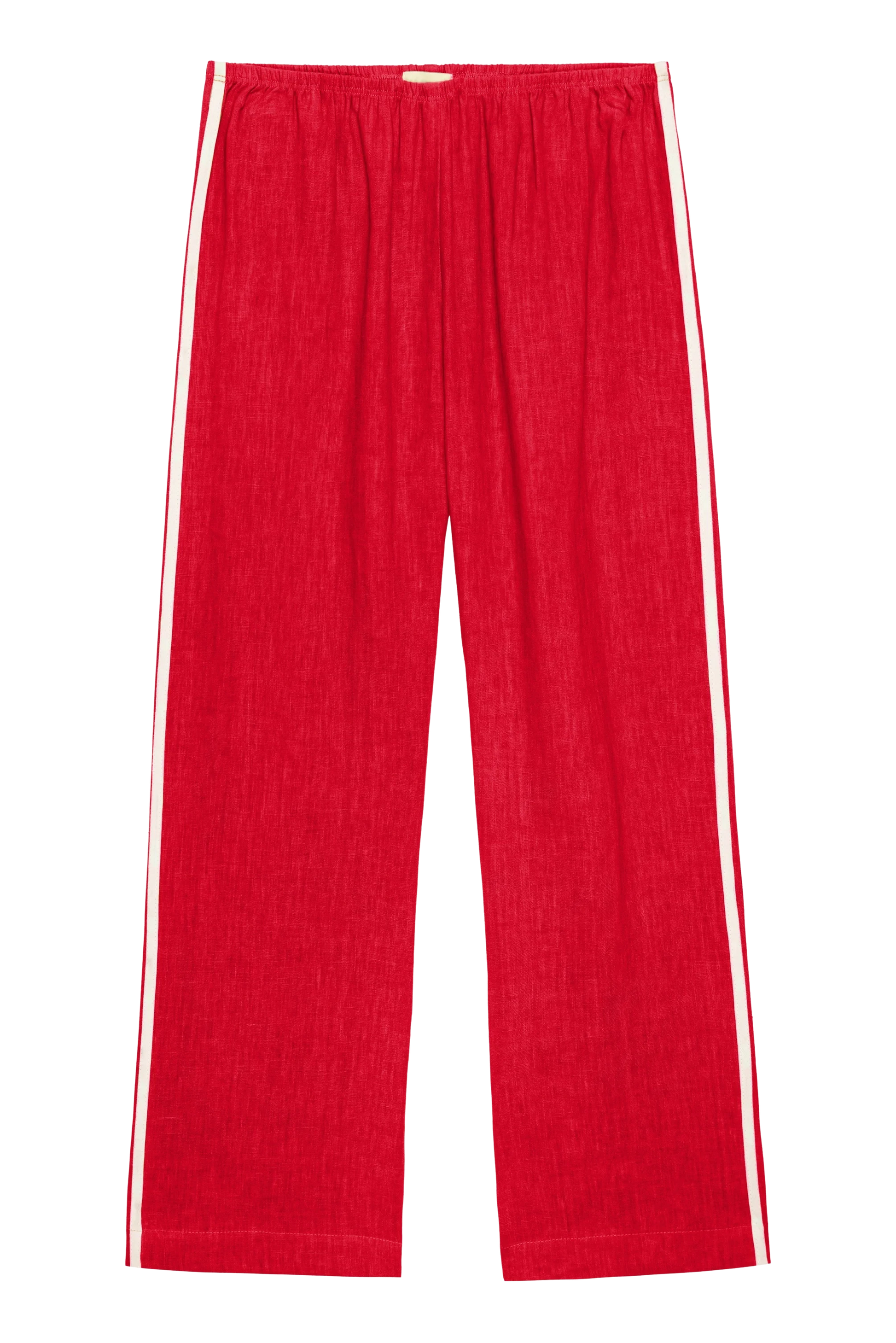 Linen Crop Racer Stripe Pant-Bottoms-Uniquities