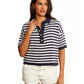 Clover Stitch Stripe Polo-Sweaters-Uniquities
