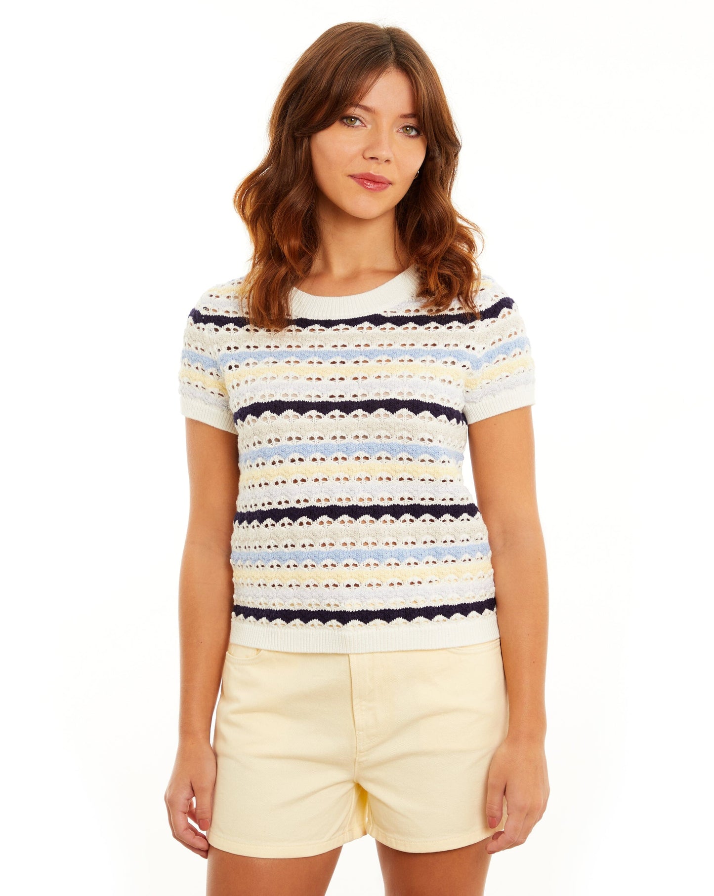 Lumi Stitch Cap Sleeve Crew-Sweaters-Uniquities