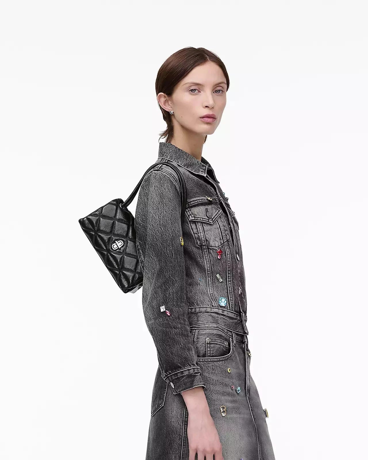 Quilted Mini Dual Shoulder Bag-Accessories-Uniquities