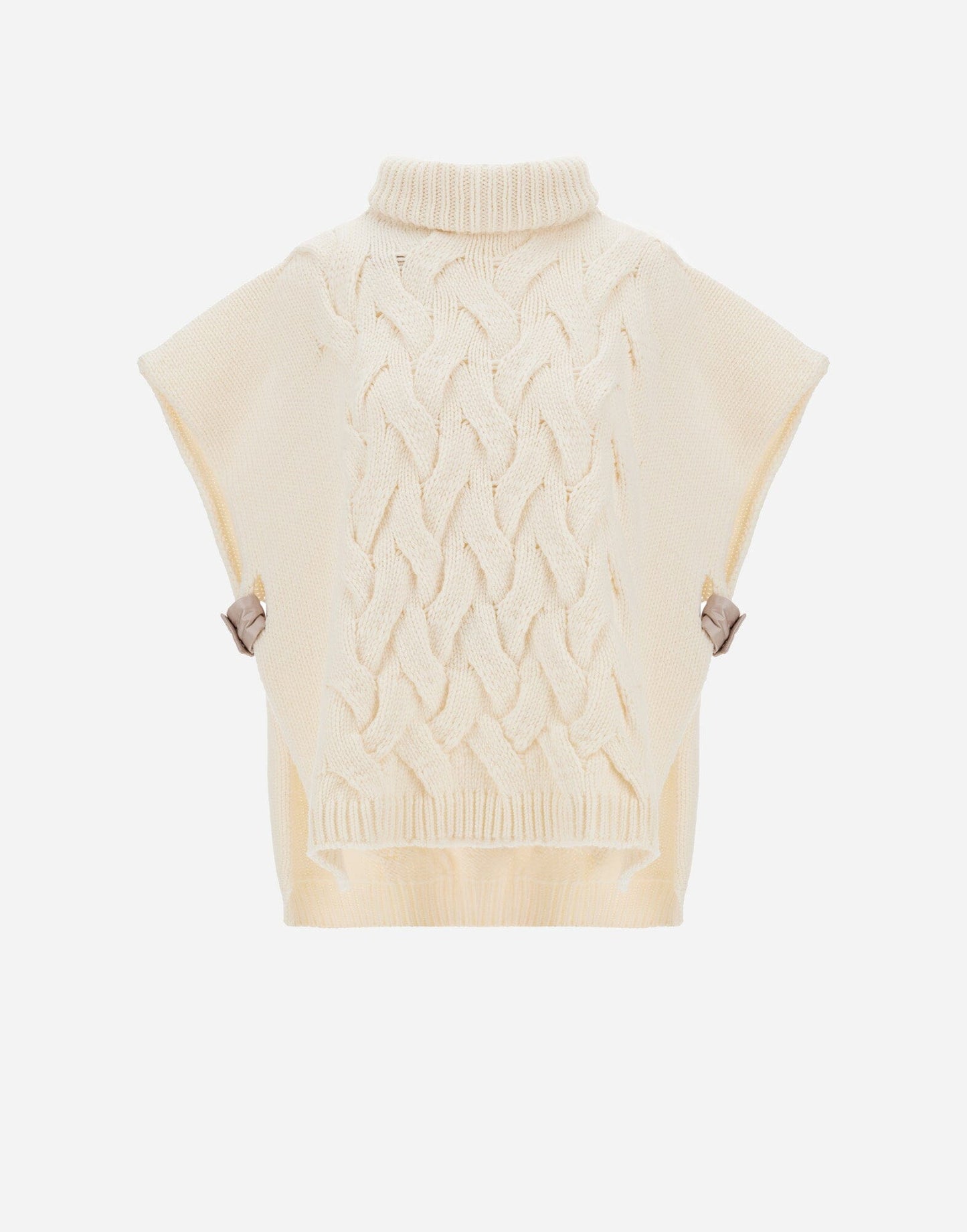 Braided Wool Blend Short Sleeve-Sweaters-Uniquities
