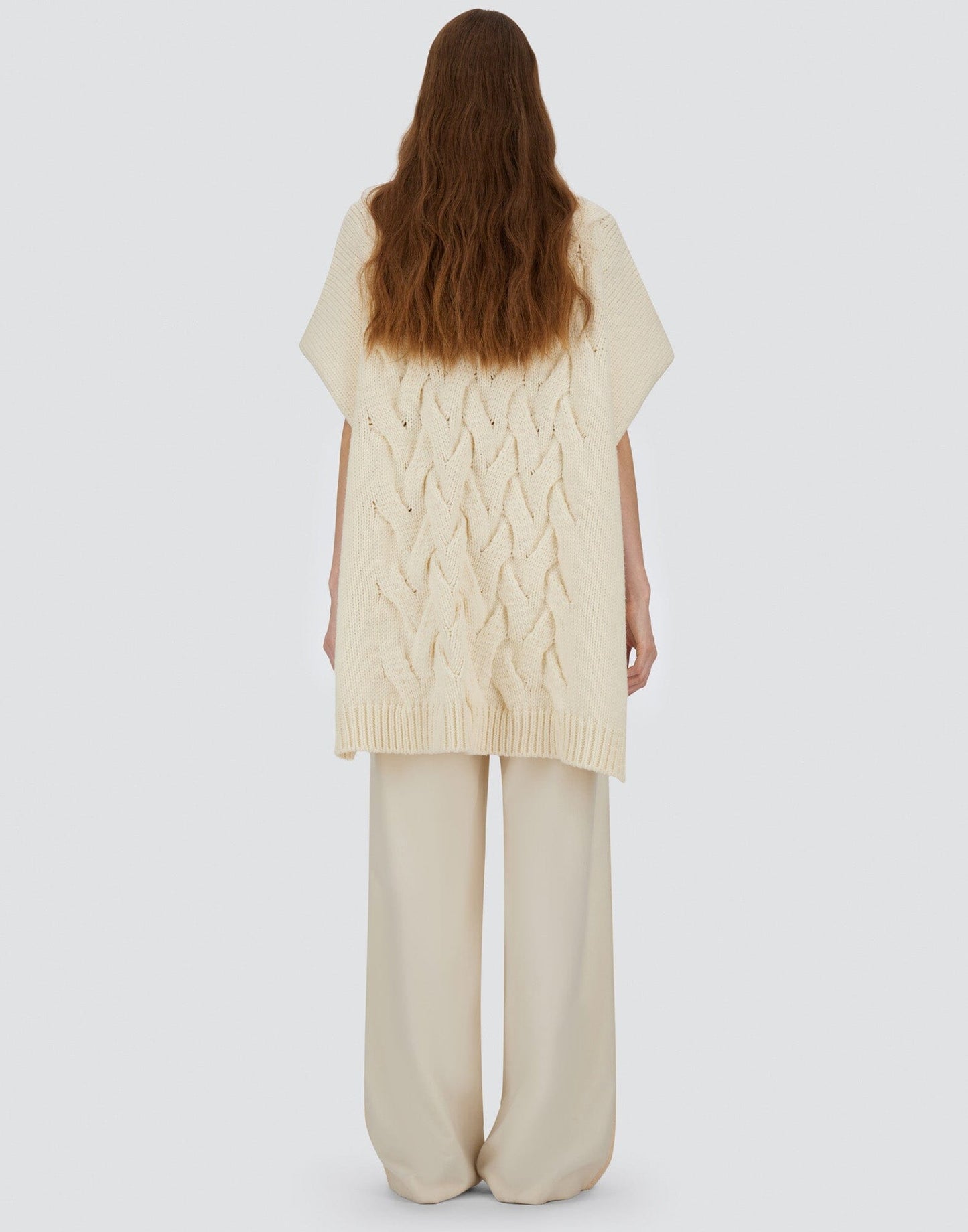Braided Wool Blend Short Sleeve-Sweaters-Uniquities