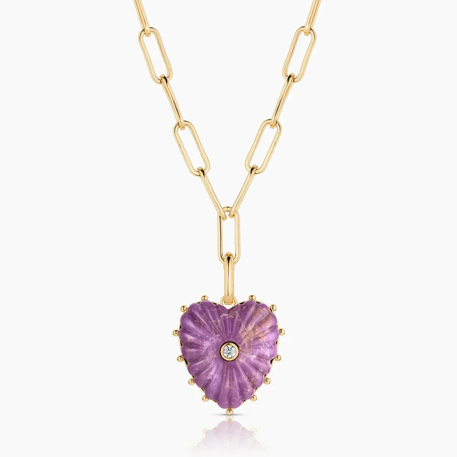 Malene Purple Mica Clip Necklace-Jewelry-Uniquities