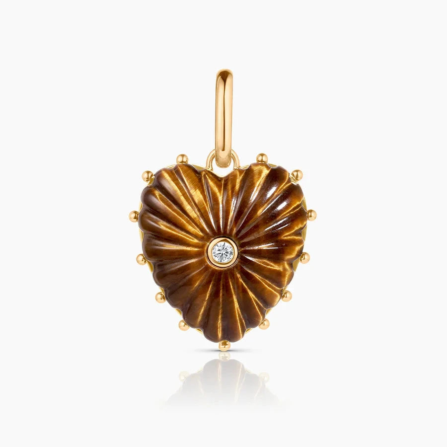 Malene Tigers Eye Heart Necklace-Jewelry-Uniquities