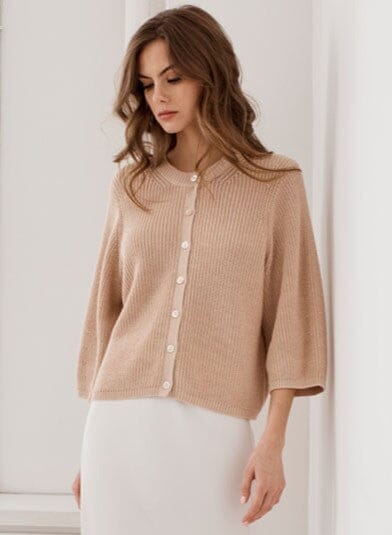 Elbow Sleeve Shaker Cardigan-Tops/Blouses-Uniquities
