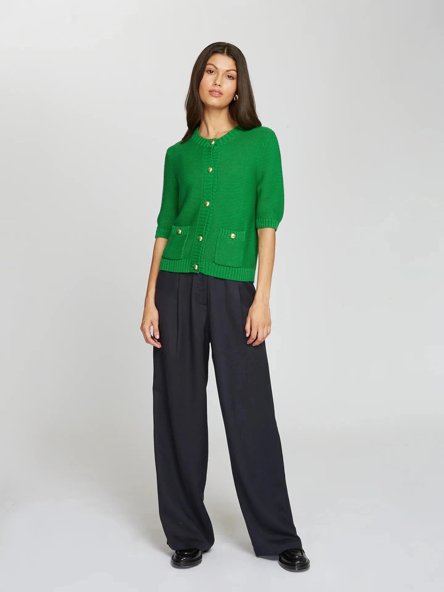 Button Front Elbow Sleeve Jacket-Jackets-Uniquities