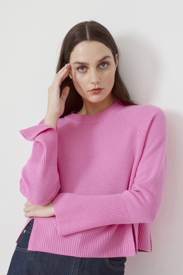 Raglan Crew With Side Slits-Sweaters-Uniquities