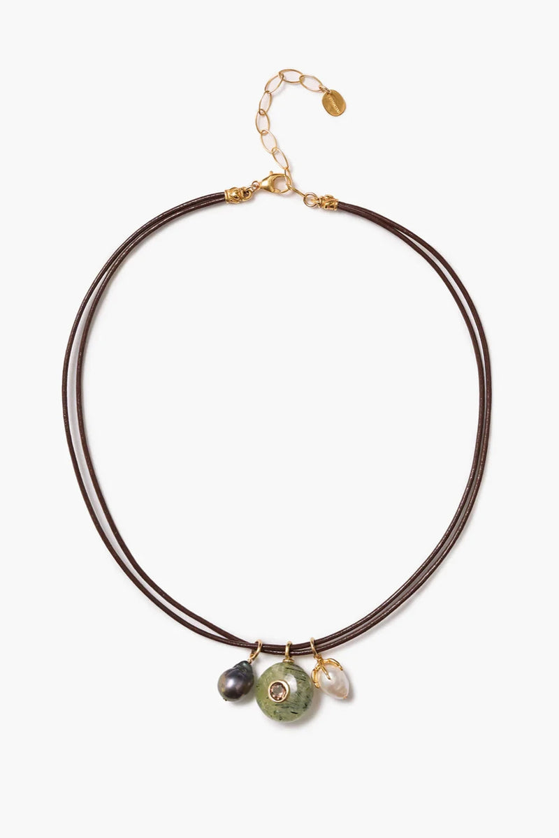 Leather Cord Phrenite Necklace-Jewelry-Uniquities