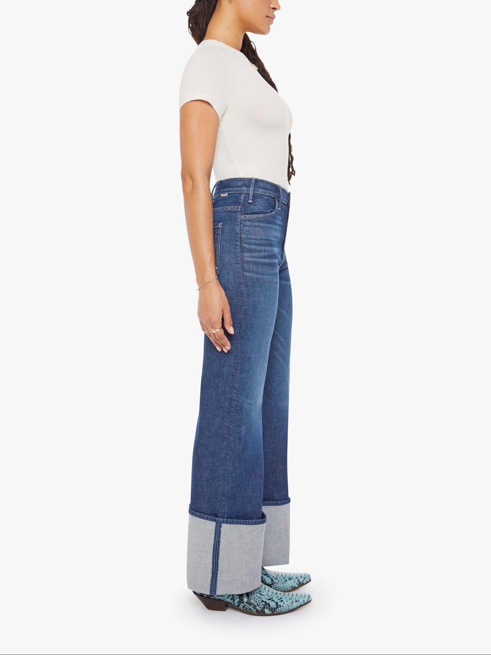 PETITES The Lil' Hustler Roller Sneak Cuff Jeans-Denim-Uniquities
