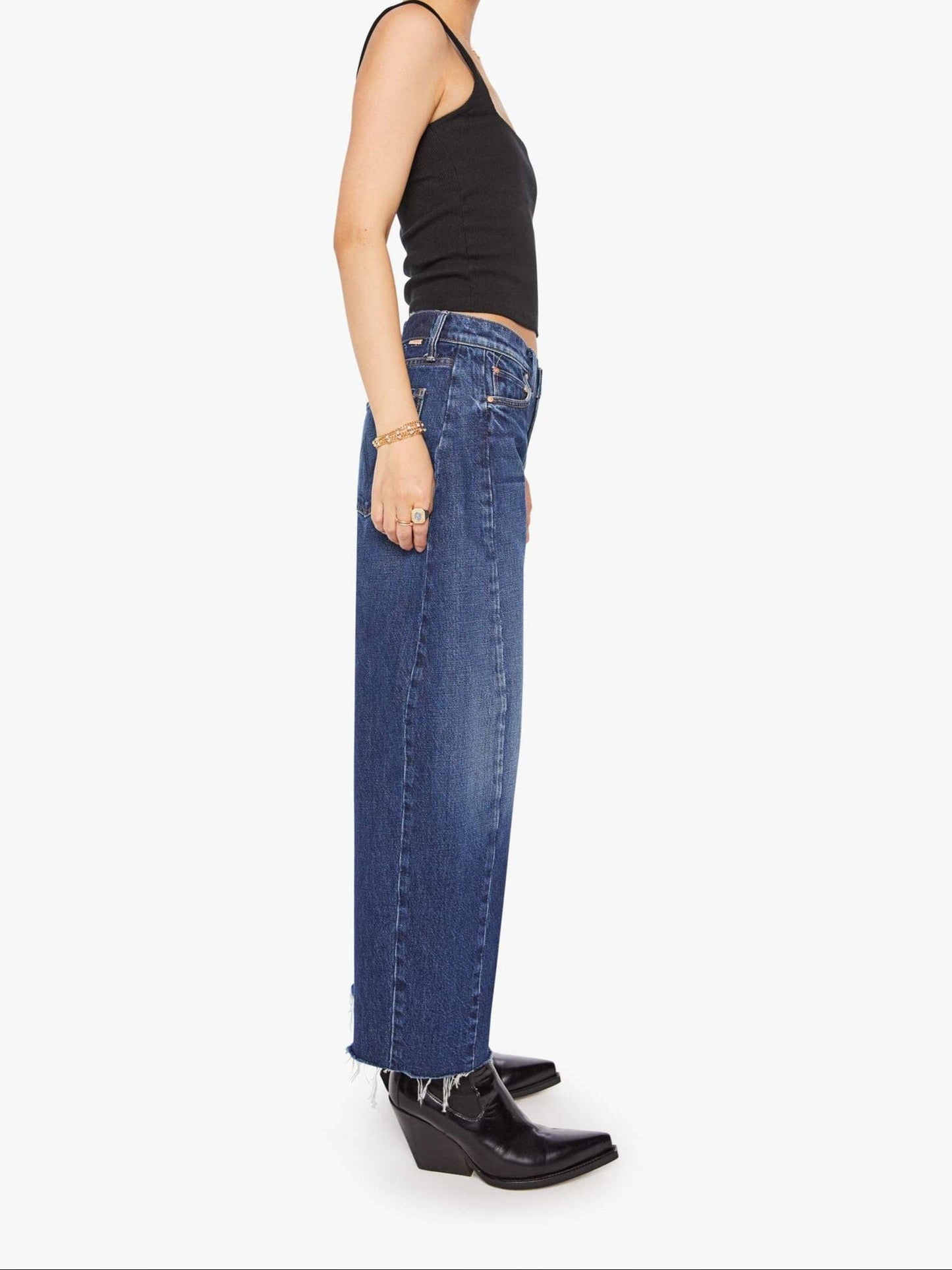 PETITES The Lil' Mid Rise Full Pipe Flood Jeans-Denim-Uniquities