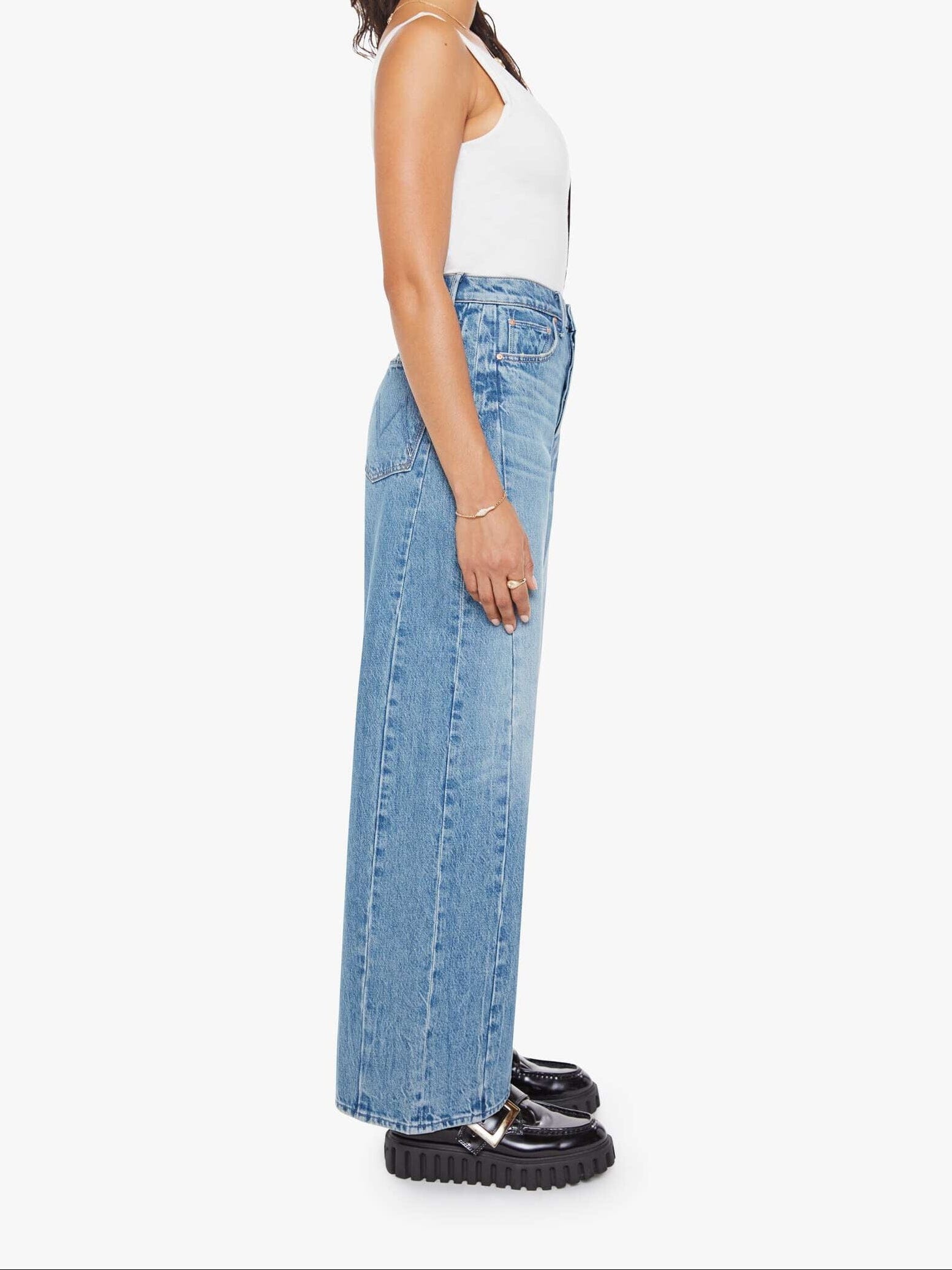 PETITES The Lil' Pipe Dream Button Sneak Jeans-Denim-Uniquities