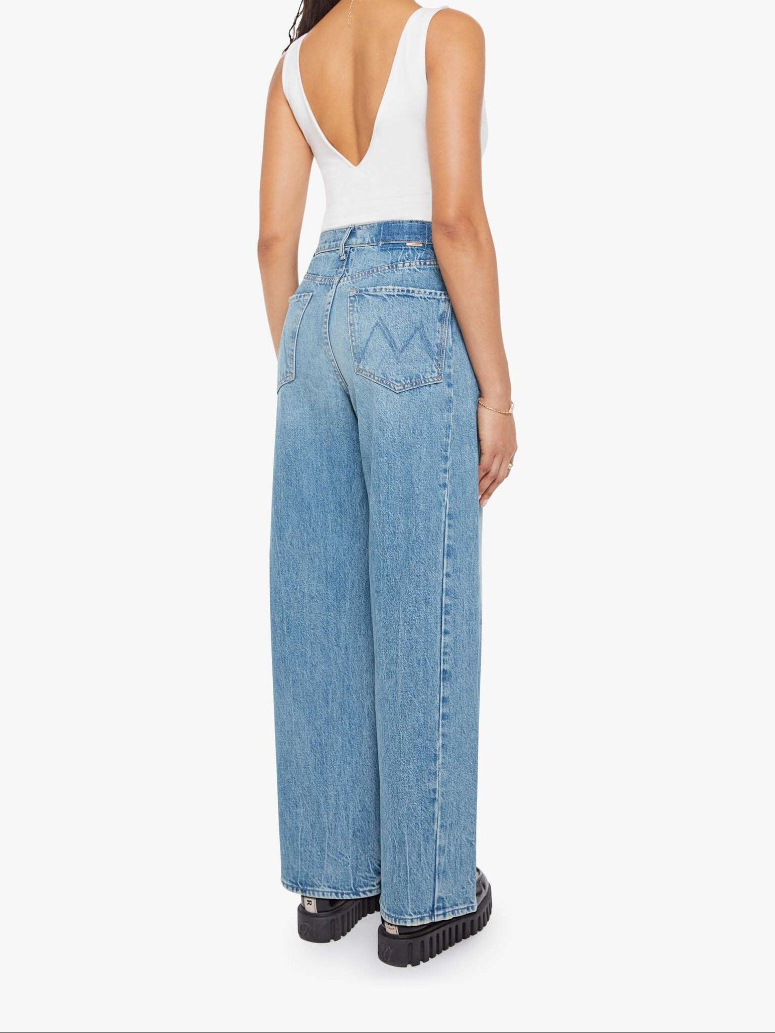 PETITES The Lil' Pipe Dream Button Sneak Jeans-Denim-Uniquities