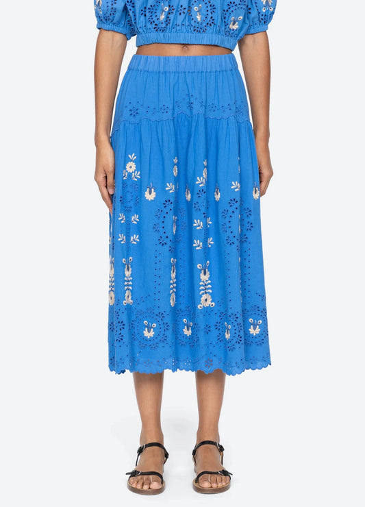 Catharina Embroidered Midi Skirt-Bottoms-Uniquities