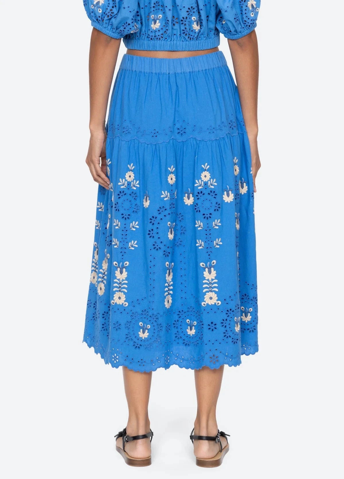 Catharina Embroidered Midi Skirt-Bottoms-Uniquities