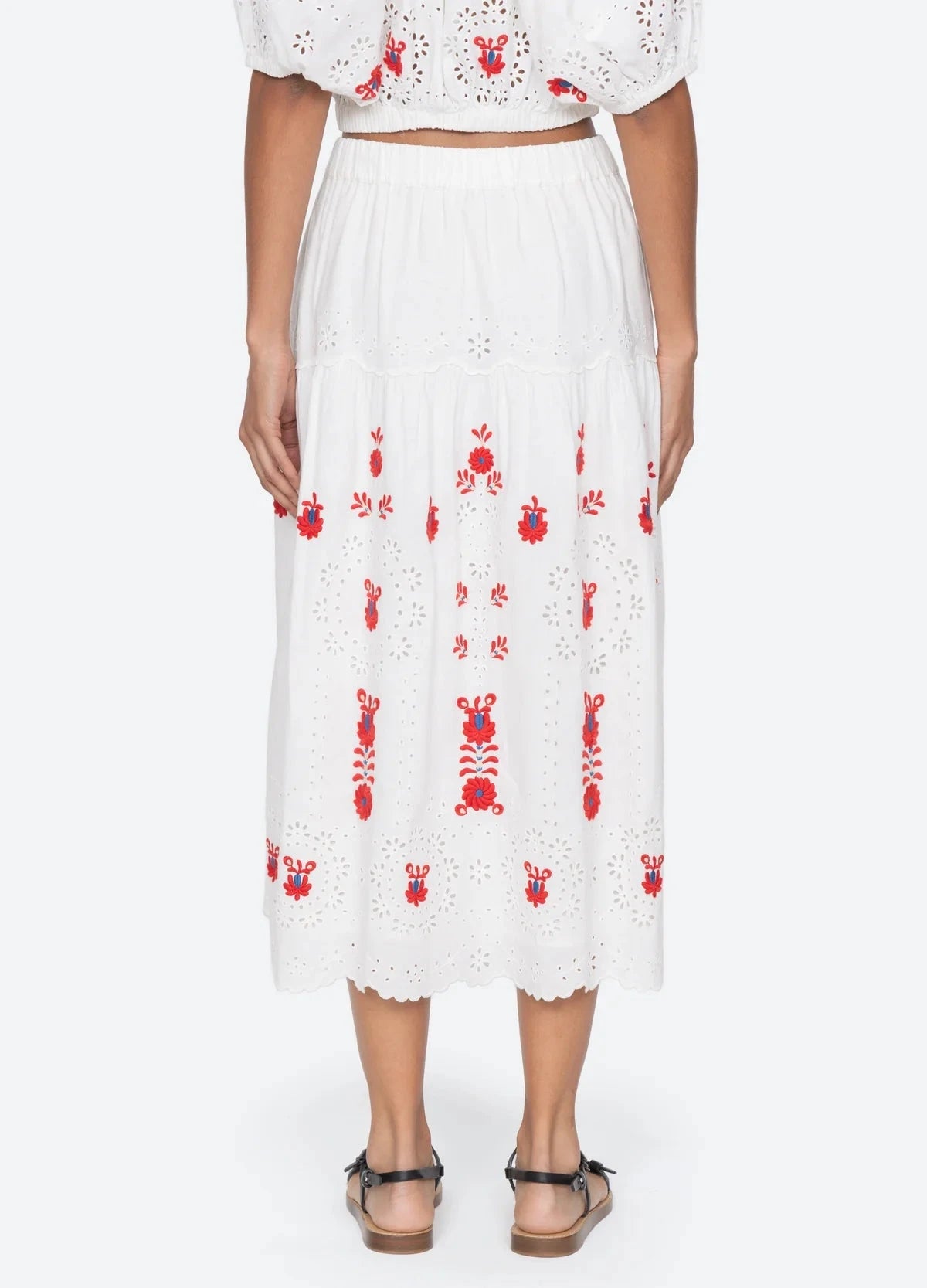 Catharina Embroidered Midi Skirt-Bottoms-Uniquities