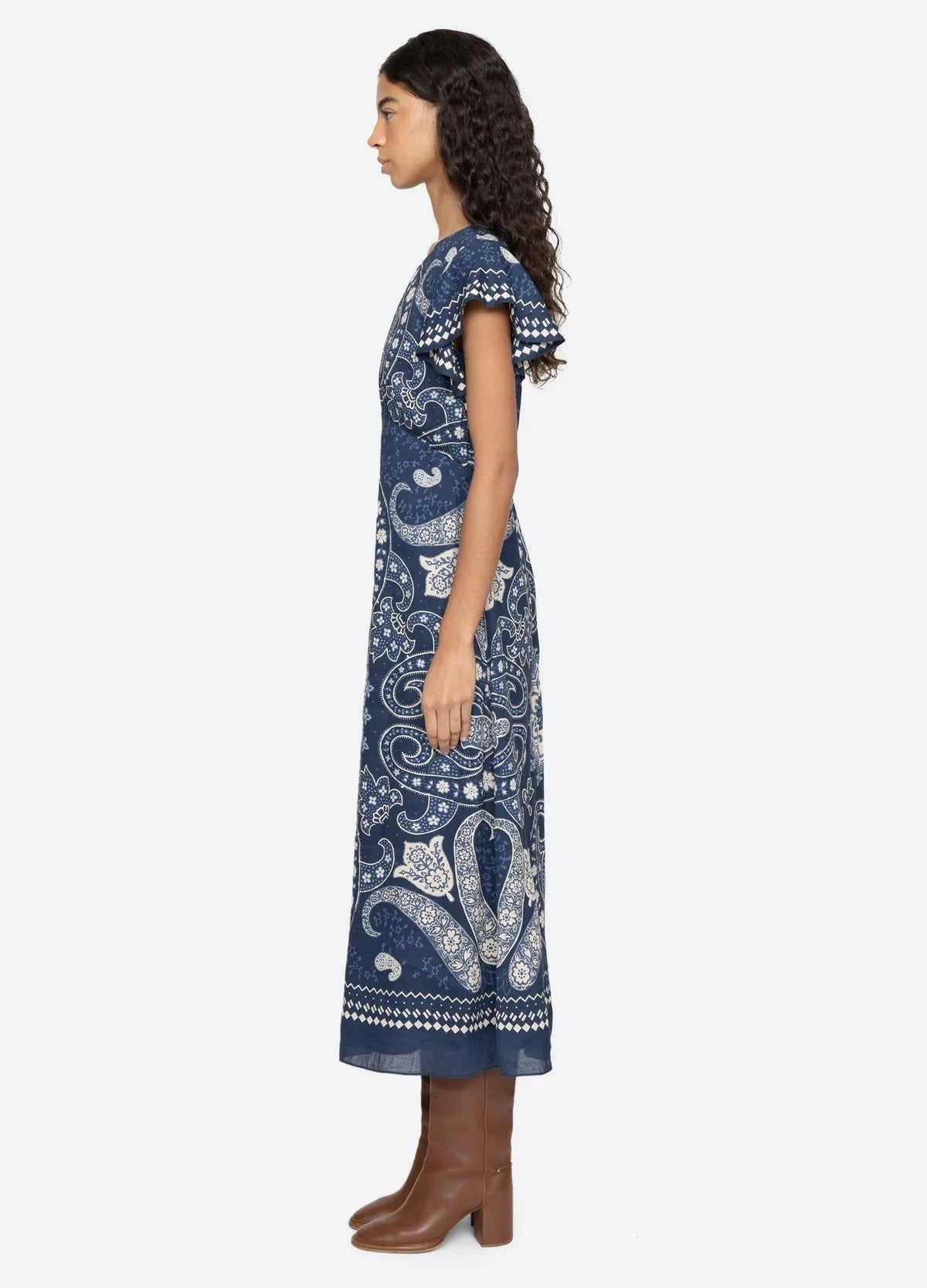 Emelina Print Midi Dress-Dresses-Uniquities