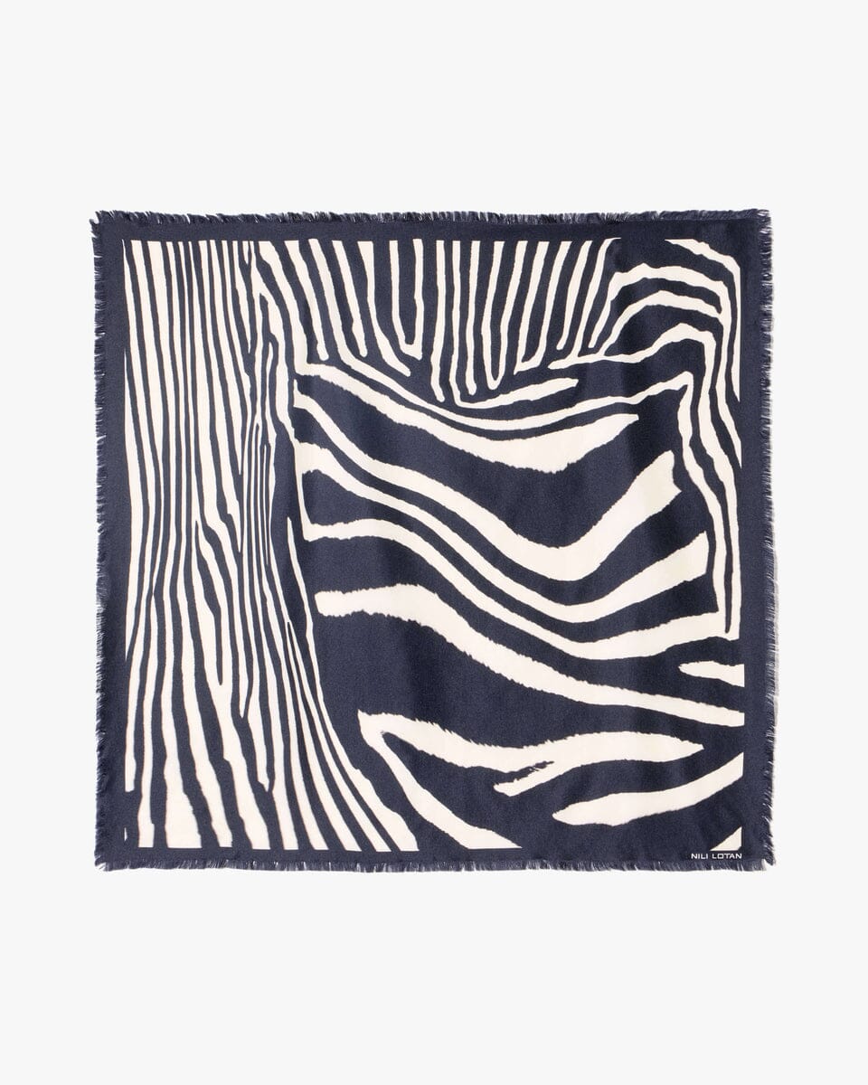 Zebra Twill Scarf Accessories Nili Lotan 
