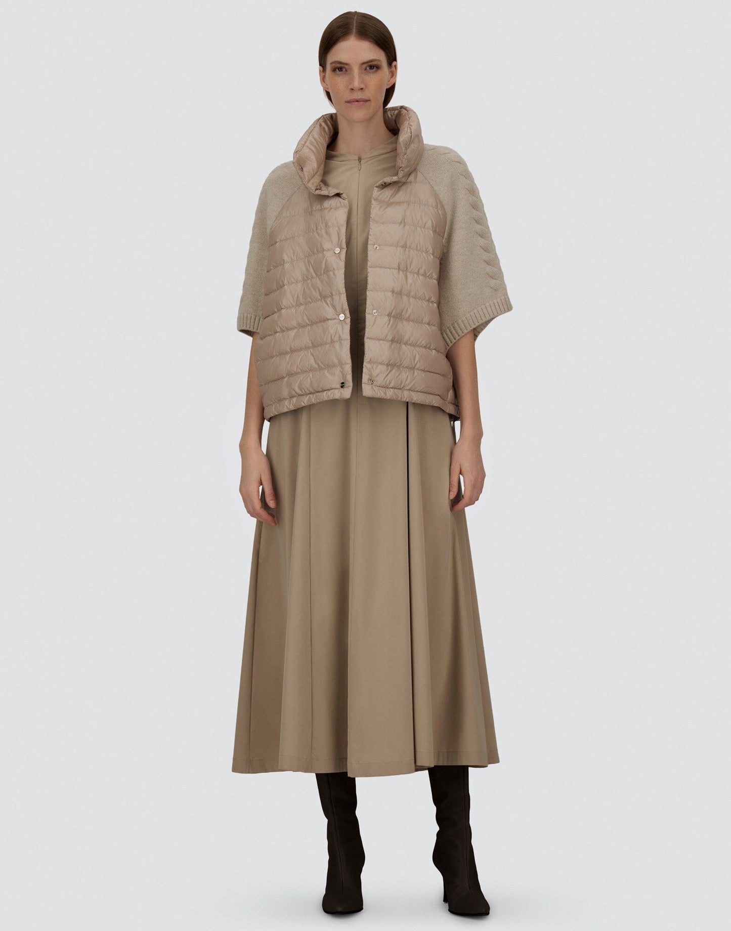 Quilted Jacket with Cap Sleeves-Jackets-Uniquities