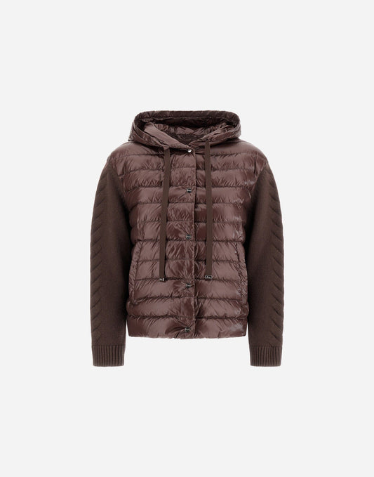 Quilted Hoodie with Braided Sleeve-Jackets-Uniquities