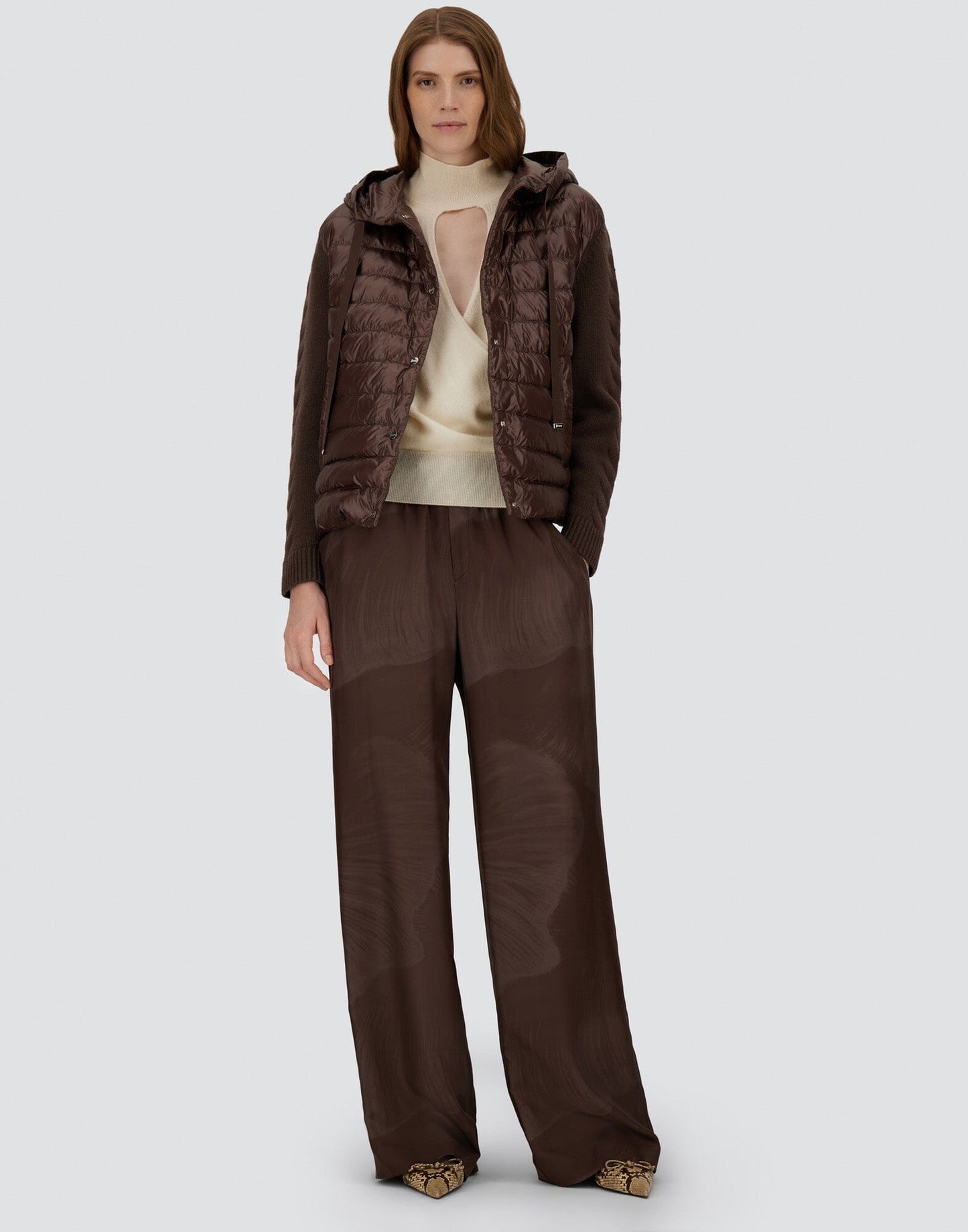 Quilted Hoodie with Braided Sleeve-Jackets-Uniquities