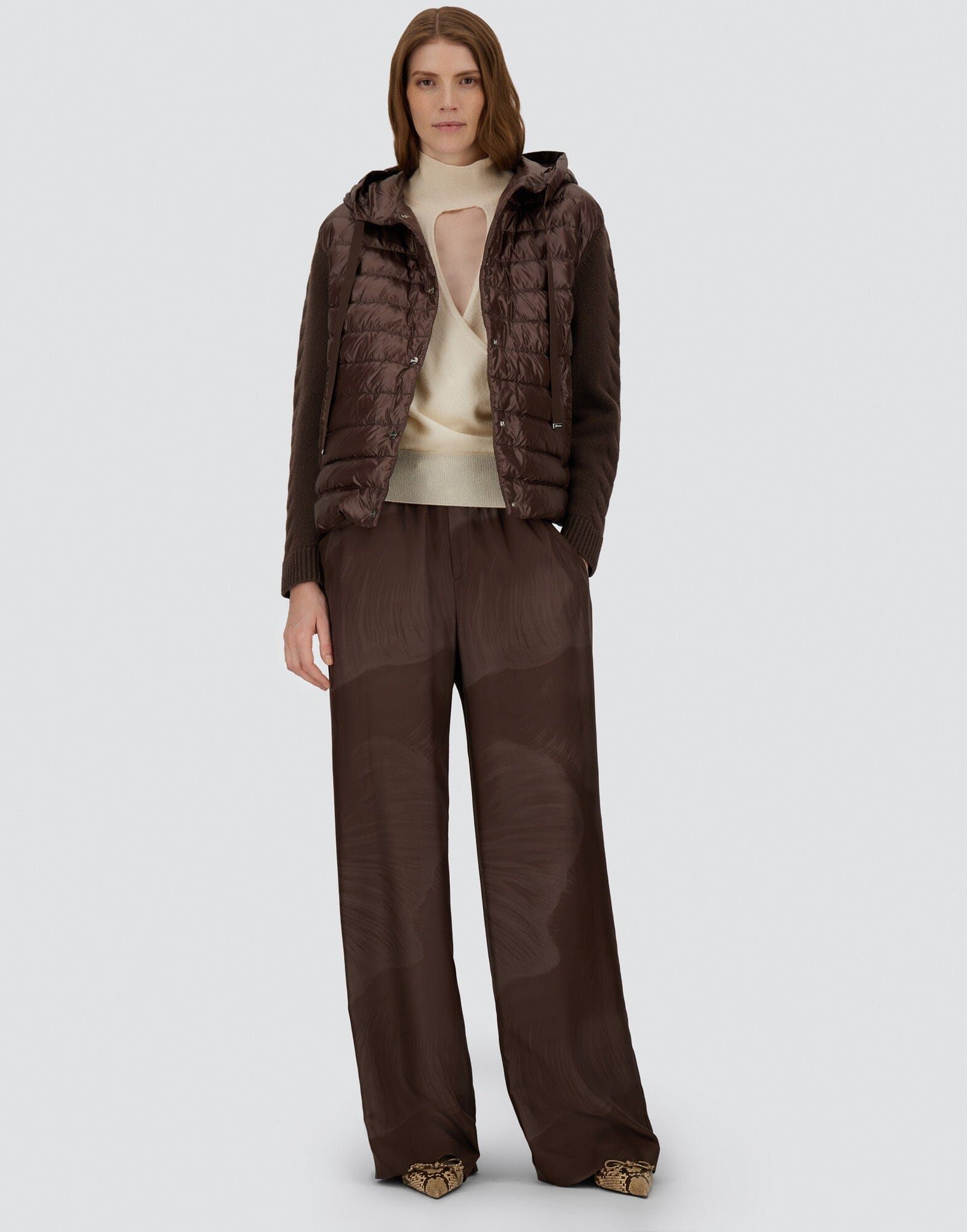 Quilted Hoodie with Braided Sleeve-Jackets-Uniquities