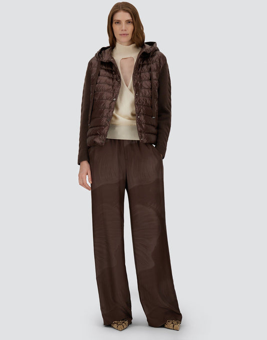 Quilted Hoodie with Braided Sleeve-Jackets-Uniquities